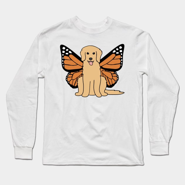 Golden Retriever Butterfly Long Sleeve T-Shirt by BiscuitSnack